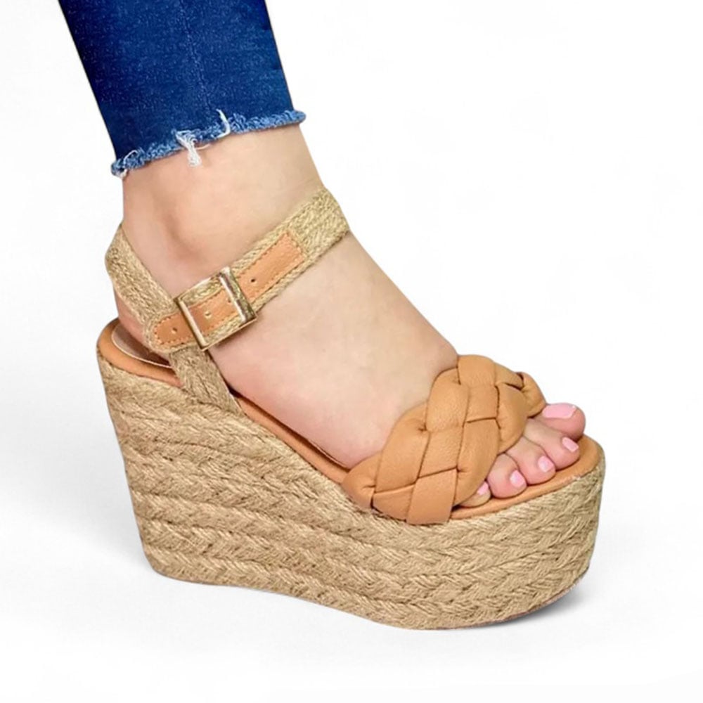 SANDALIA MUJER TRENSA PLATAFORMA 15 YUTE 2086-55 COLOR CAMELLO - 1
