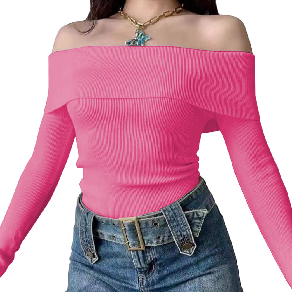 POLO MUJER RUMBERA MANGA LARGA RIB GRUESO NEW 710-16 COLOR SALMON - 2