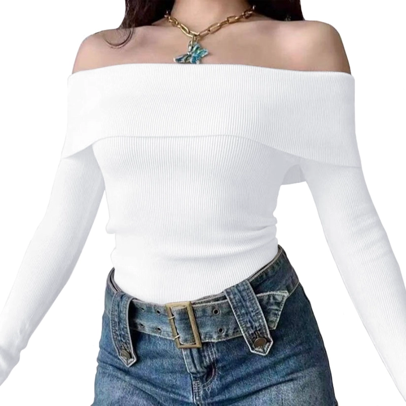 POLO MUJER RUMBERA MANGA LARGA RIB GRUESO NEW 710-16 COLOR BLANCO - 2