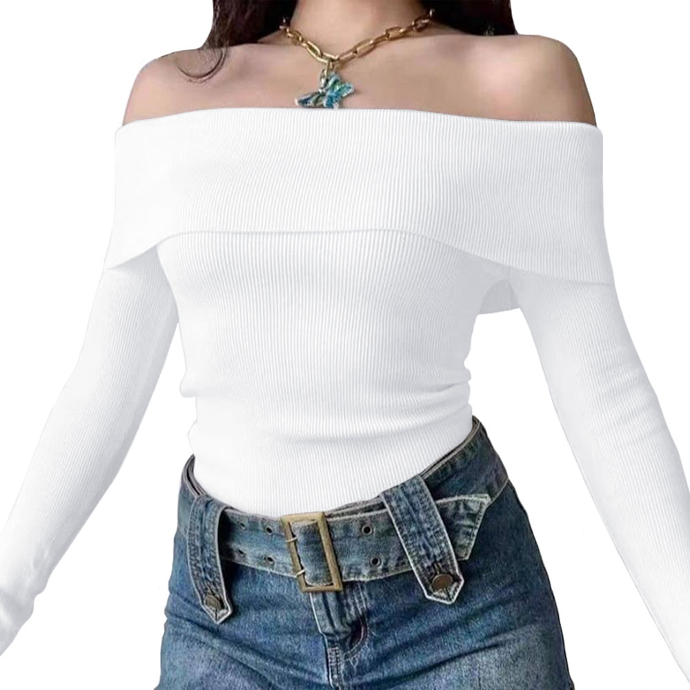 POLO MUJER RUMBERA MANGA LARGA RIB GRUESO NEW 710-16 COLOR BLANCO - 2