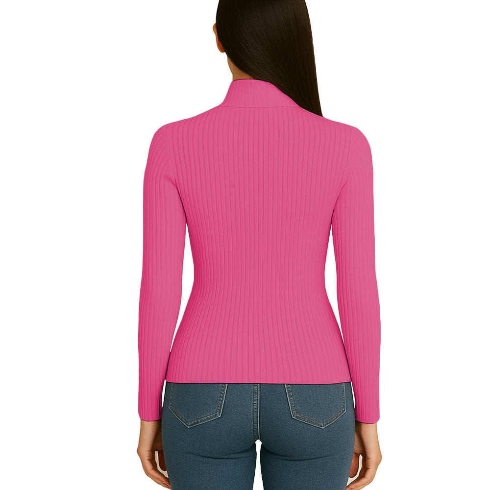 POLO MUJER CAFARENA MANGA LARGA RIB GRUESO TIC-13 COLOR SALMON - 3