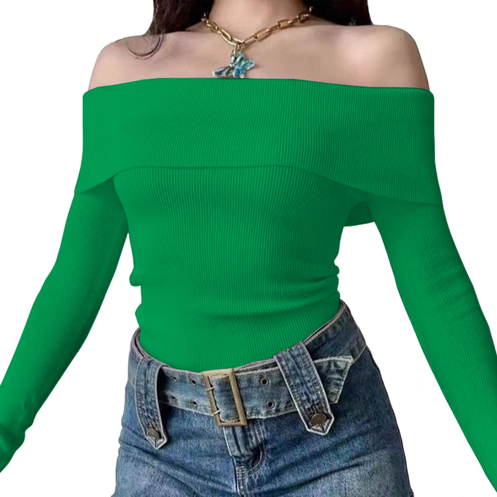 POLO MUJER RUMBERA MANGA LARGA RIB GRUESO NEW 710-16 COLOR VERDE - 2