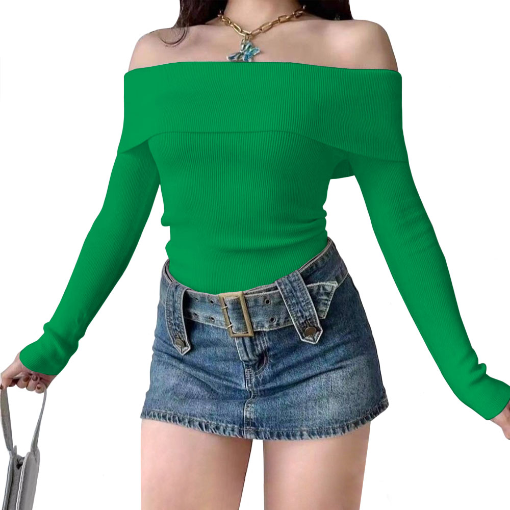 POLO MUJER RUMBERA MANGA LARGA RIB GRUESO NEW 710-16 COLOR VERDE - 3