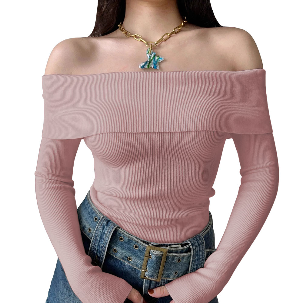 POLO MUJER RUMBERA MANGA LARGA RIB GRUESO NEW 710-16 COLOR ROSA - 1