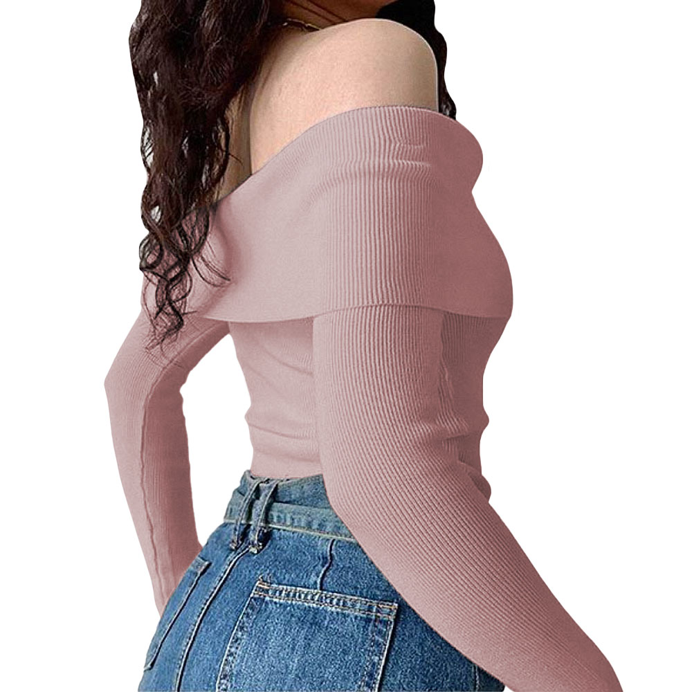POLO MUJER RUMBERA MANGA LARGA RIB GRUESO NEW 710-16 COLOR ROSA - 4