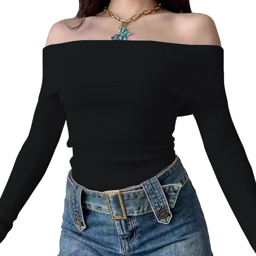 POLO MUJER RUMBERA MANGA LARGA RIB GRUESO NEW 710-16 COLOR NEGRO - 2