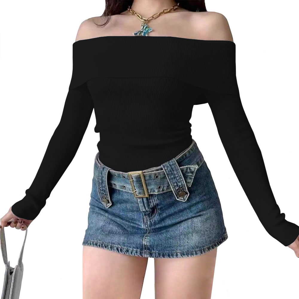 POLO MUJER RUMBERA MANGA LARGA RIB GRUESO NEW 710-16 COLOR NEGRO - 3