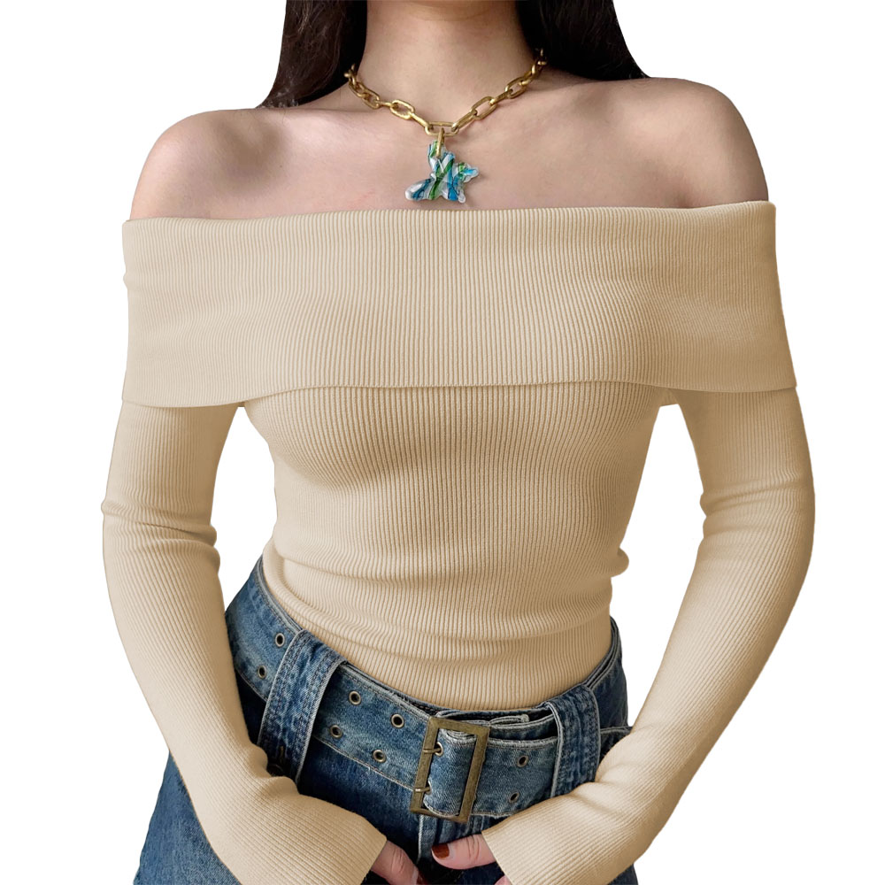 POLO MUJER RUMBERA MANGA LARGA RIB GRUESO NEW 710-16 COLOR BEIGE - 1