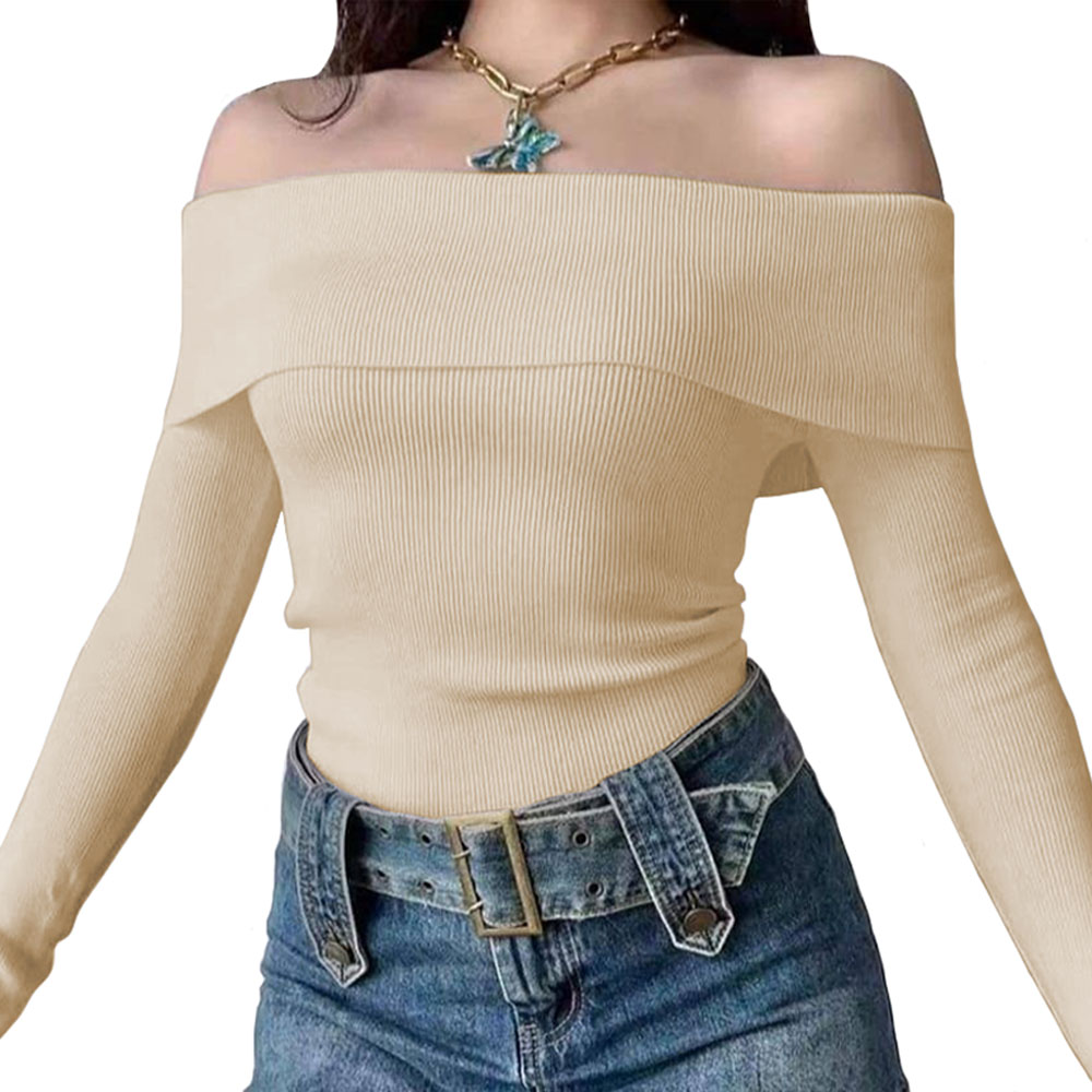 POLO MUJER RUMBERA MANGA LARGA RIB GRUESO NEW 710-16 COLOR BEIGE - 2