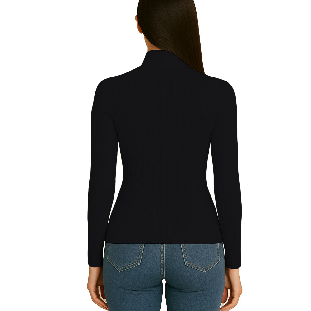 POLO MUJER CAFARENA MANGA LARGA RIB GRUESO TIC-13 COLOR NEGRO - 3