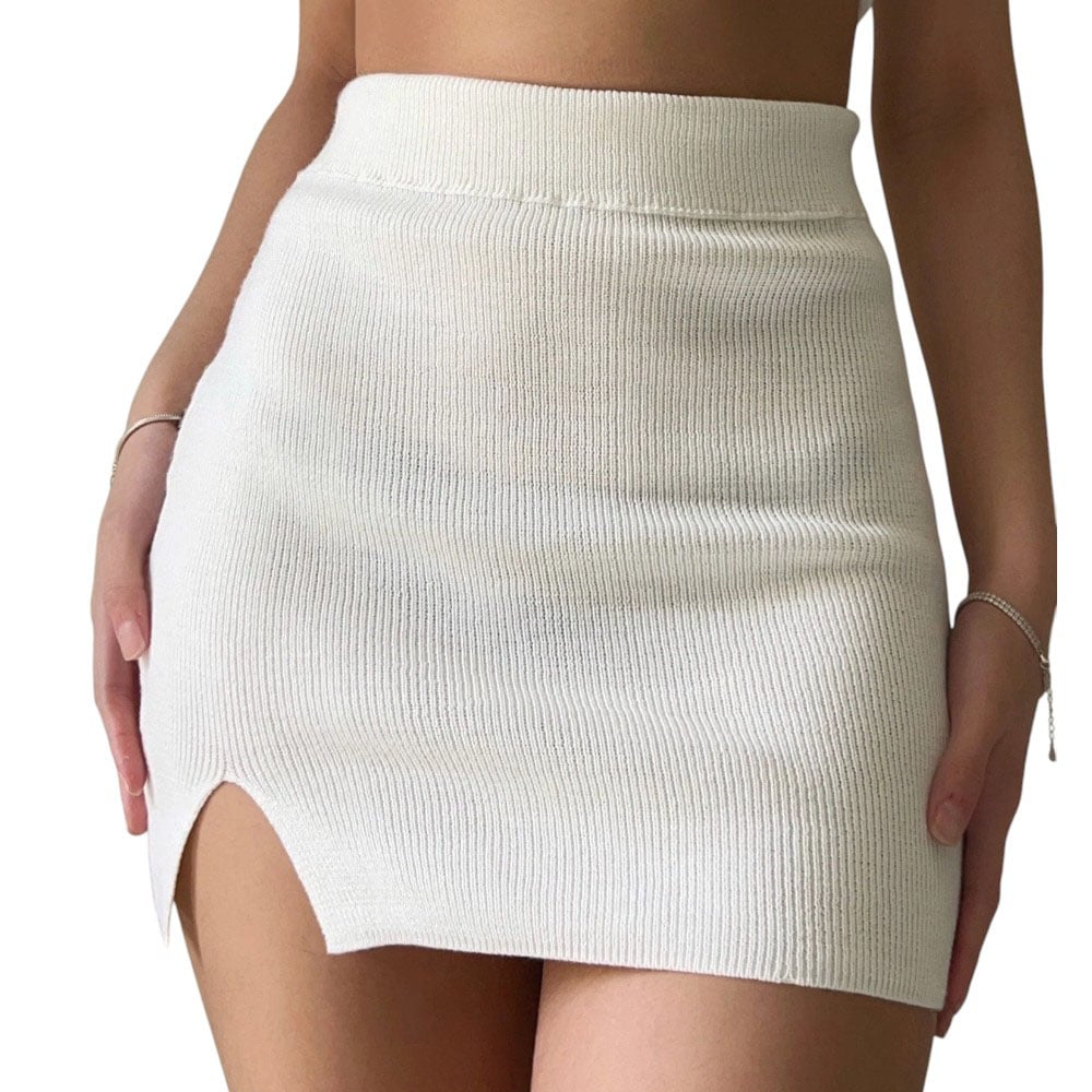 MINIFALDA MANGA 35 HILO MUJER CELESTE CASUAL 359G-12 COLOR PERLA - 1