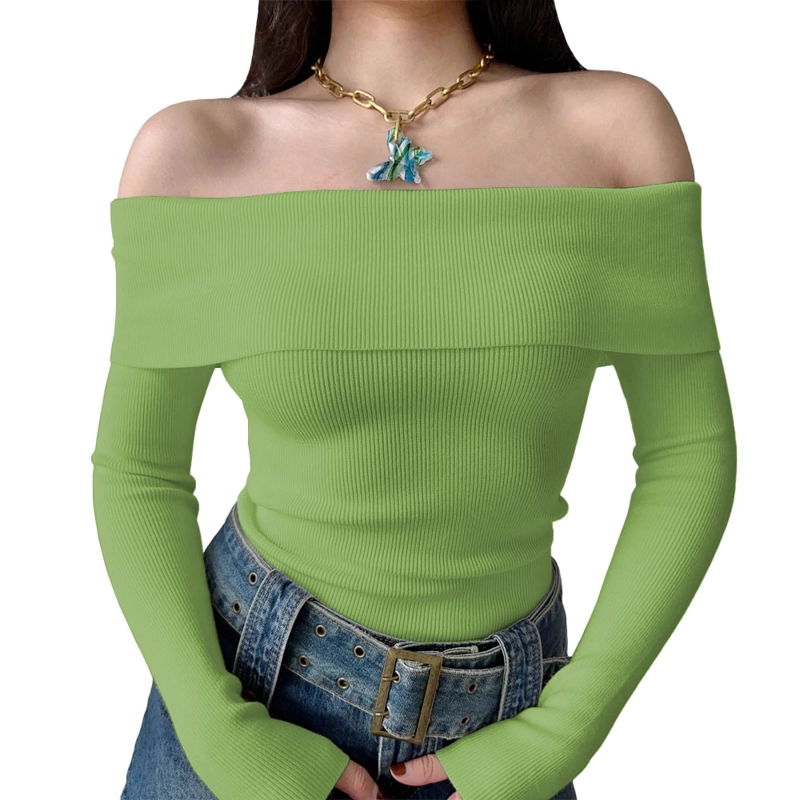 POLO MUJER RUMBERA MANGA LARGA RIB GRUESO NEW 710-16 COLOR OLIVO - 1
