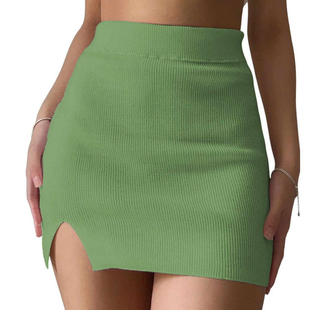 MINIFALDA MANGA 35 HILO MUJER CELESTE CASUAL 359G-12 COLOR OLIVO - 1