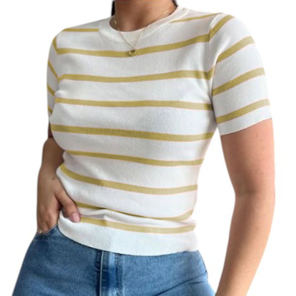 POLO MUJER HILO 43SOT1 GAB-18 RAYAS BEIGE - 1