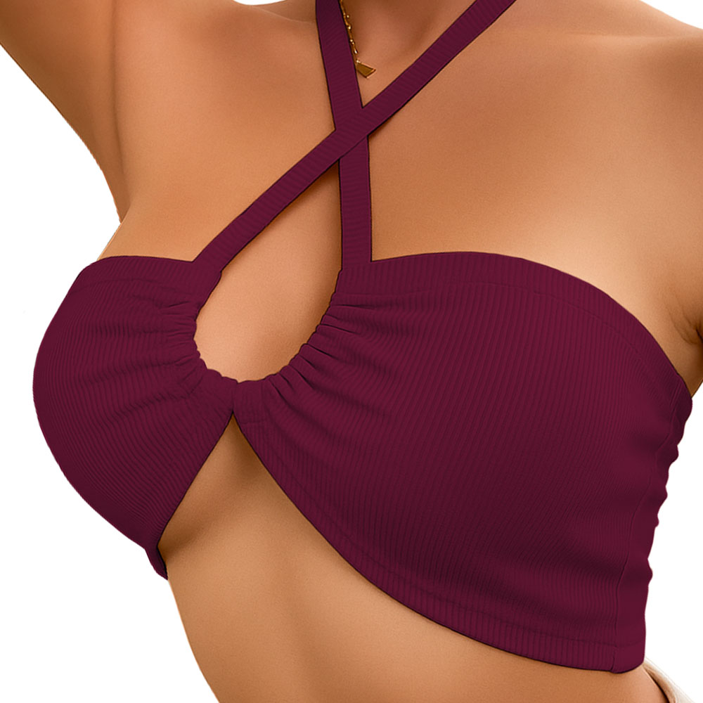 TOP MUJER BRA RIB GRUESO 604GEN ANA-07 COLOR GUINDA - 3