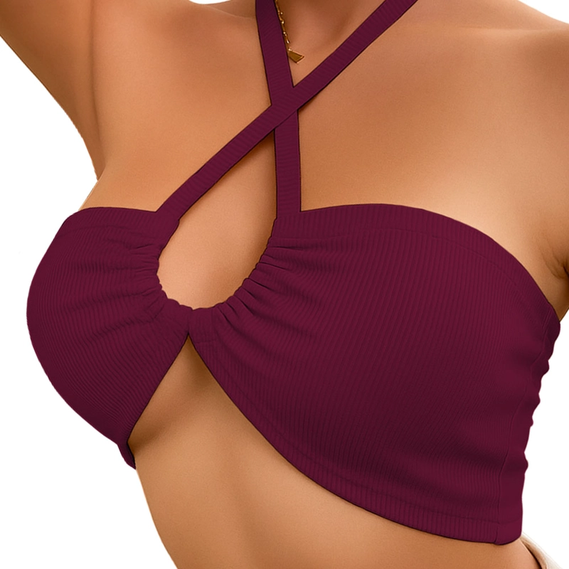 TOP MUJER BRA RIB GRUESO 604GEN ANA-07 COLOR GUINDA - 3