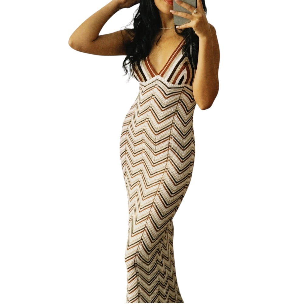 VESTIDO ARCOIRIS HILO TACTO 468G ANE-39 COLOR MARRON - 3