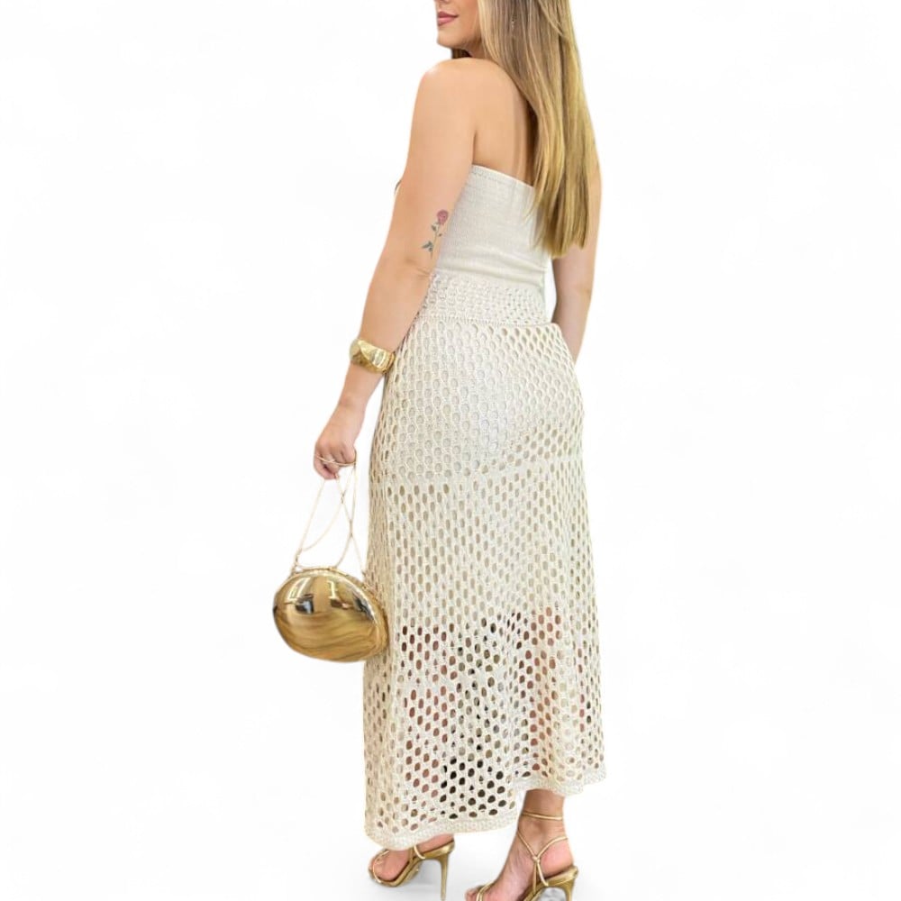 VESTIDO FLOR HILO TACTO 127G BRA-40 COLOR HUESO - 2