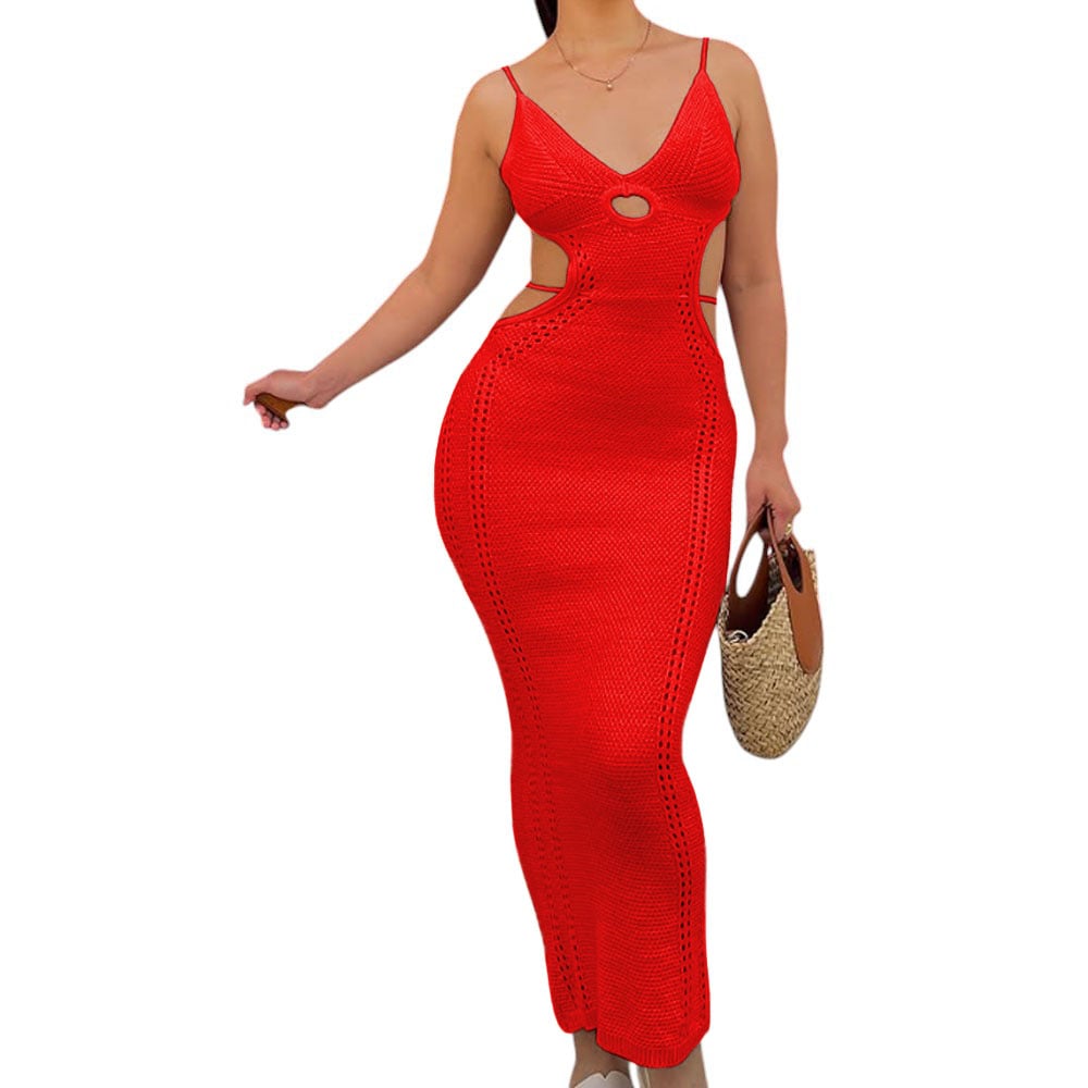 VESTIDO HILO TACTO 127G EVE-27 COLOR ROJO - 1