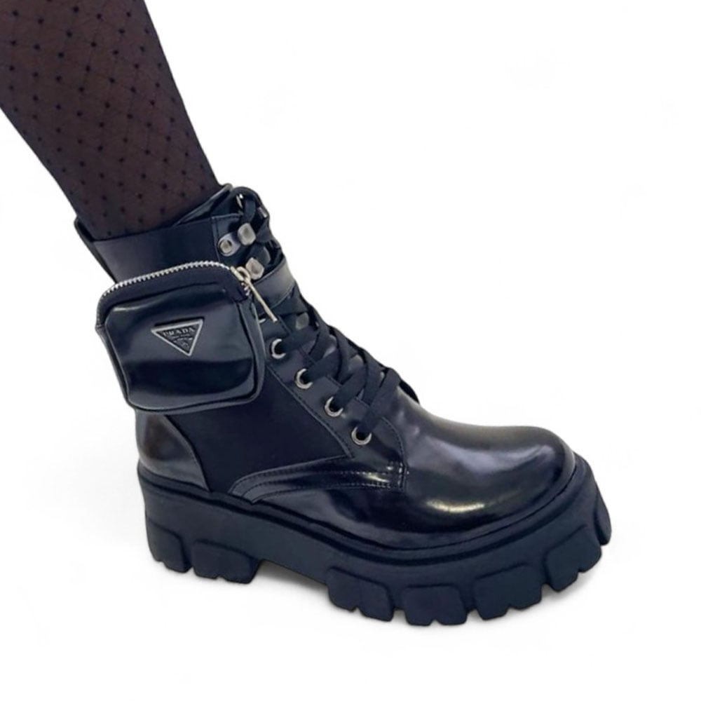 BOTIN MUJER ROCK GAMUZA Y CHAROL 1022L-73 COLOR NEGRO - 2
