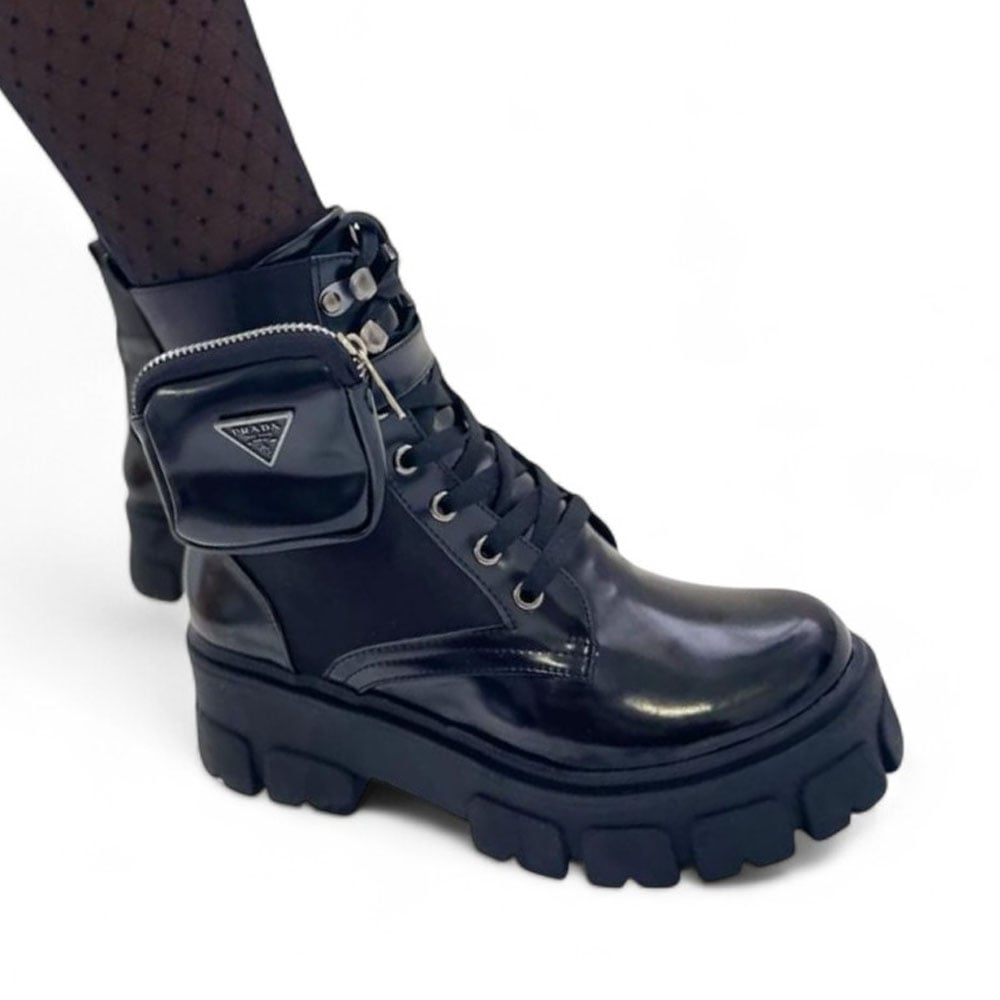 BOTIN MUJER ROCK GAMUZA Y CHAROL 1022L-73 COLOR NEGRO - 3