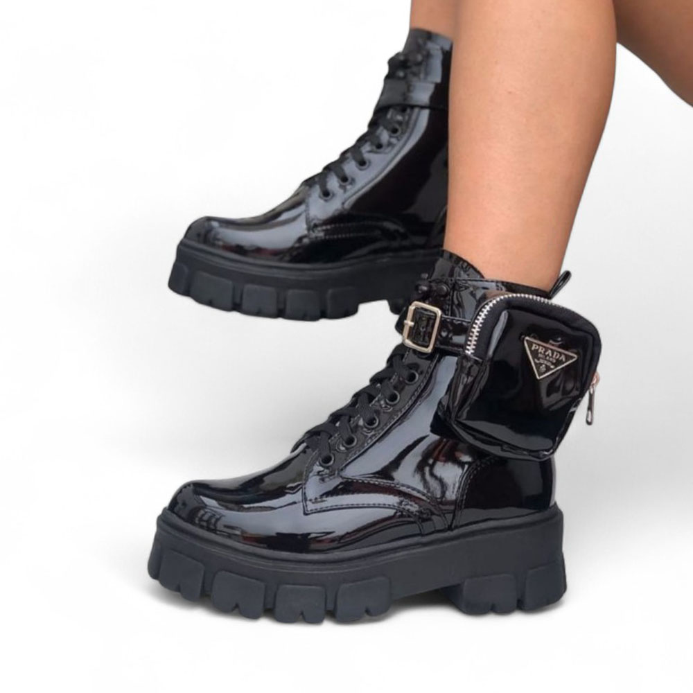 BOTIN MUJER ROCK GAMUZA Y CHAROL 1022L-73 COLOR NEGRO - 4