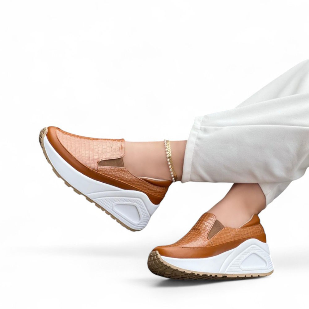 MOCASIN MUJER PLANTA DE GOMA 1022L-55 COLOR CAMEL - 2