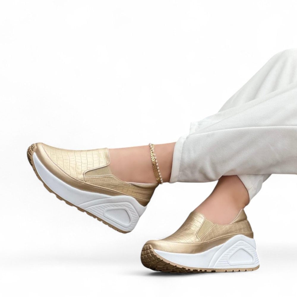 MOCASIN MUJER PLANTA DE GOMA 1022L-55 COLOR DORADO - 2