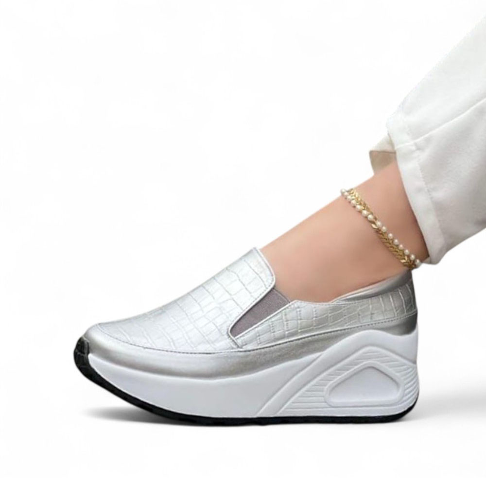 MOCASIN MUJER PLANTA DE GOMA 1022L-55 COLOR GRIS - 1