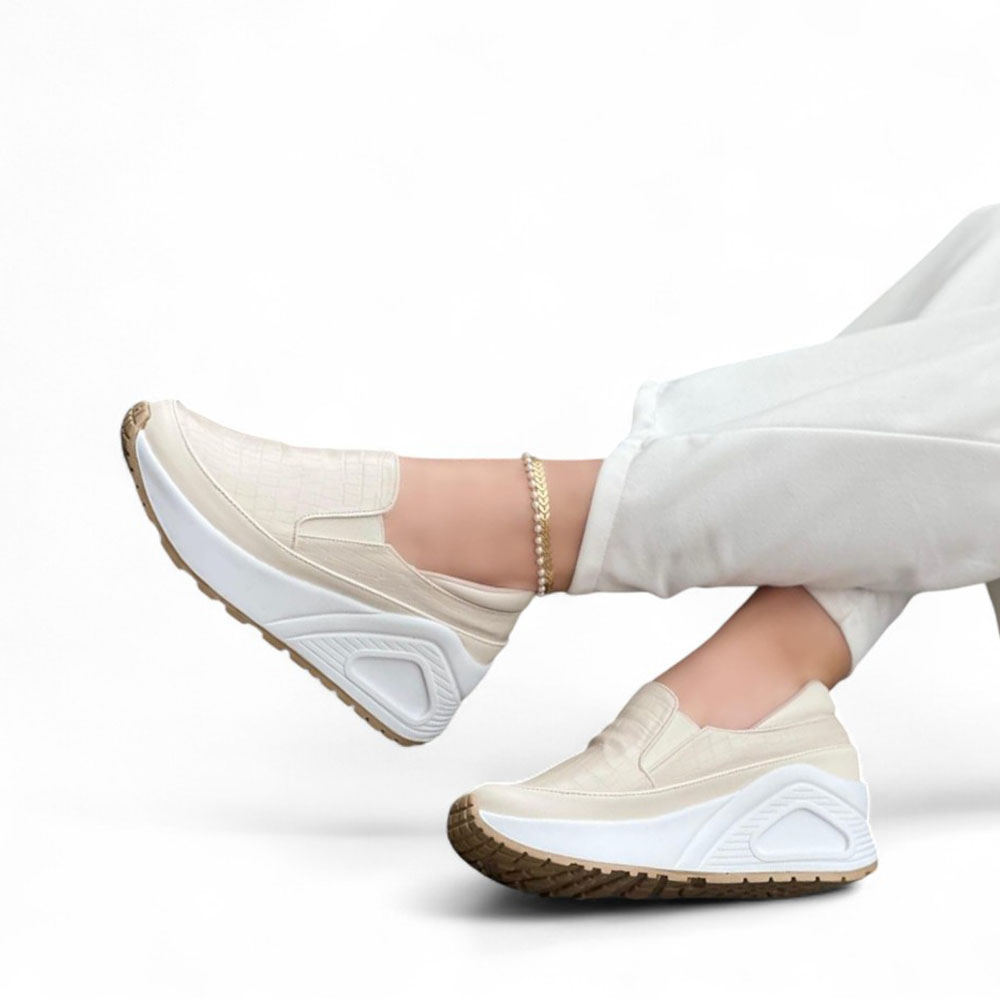 MOCASIN MUJER PLANTA DE GOMA 1022L-55 COLOR HUESO - 2