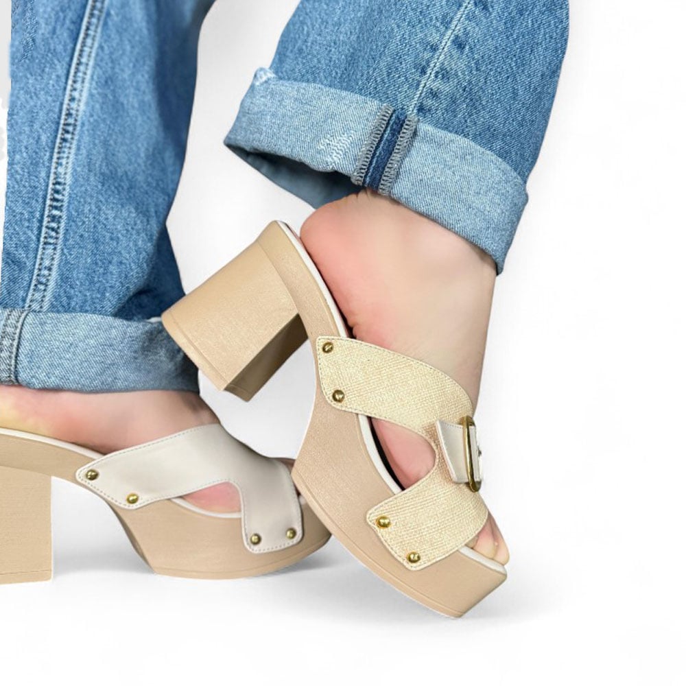 SANDALIA MUJER PLANTA PU 1022L-60 COLOR HUESO - 2