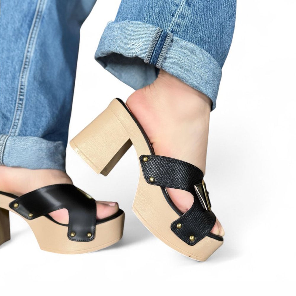 SANDALIA MUJER PLANTA PU 1022L-60 COLOR NEGRO - 2