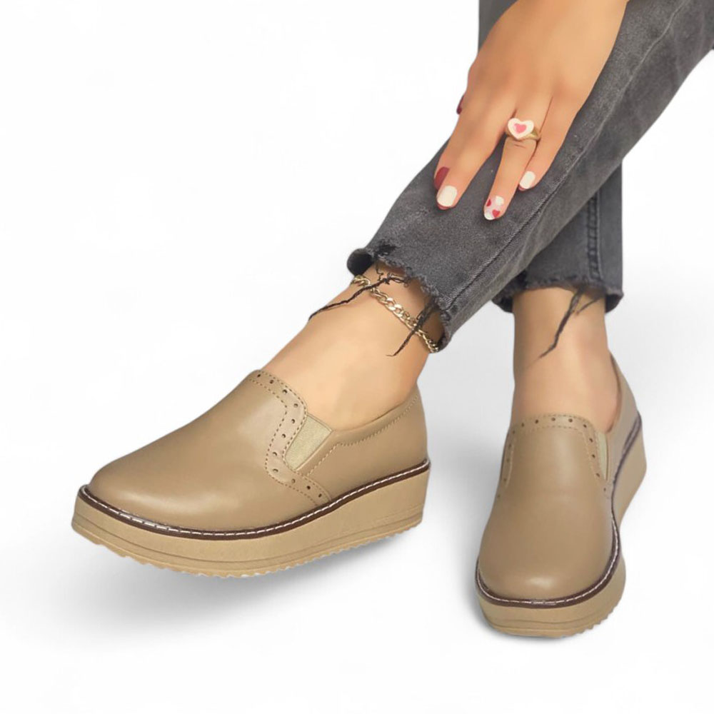 MOCASIN MUJER MILLER 1022L-45 COLOR BEIGE - 2