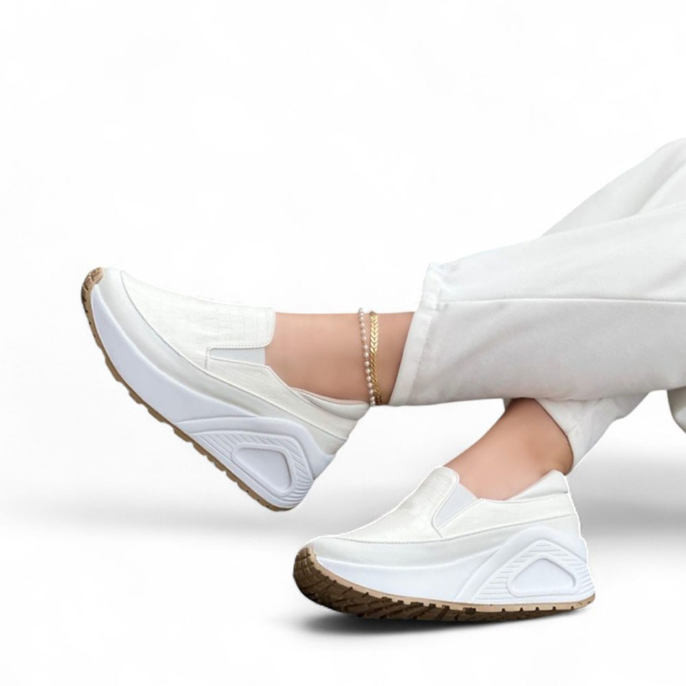MOCASIN MUJER PLANTA DE GOMA 1022L-55 COLOR BLANCO - 2