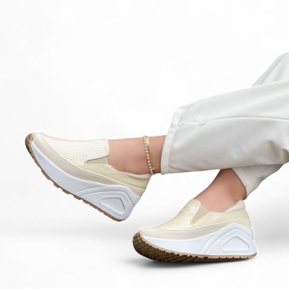 MOCASIN MUJER PLANTA DE GOMA 1022L-55 COLOR BEIGE - 2