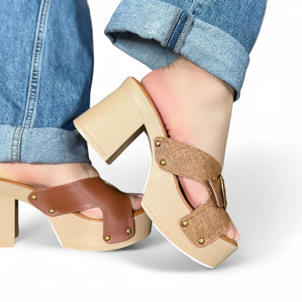 SANDALIA MUJER PLANTA PU 1022L-60 COLOR BEIGE - 2