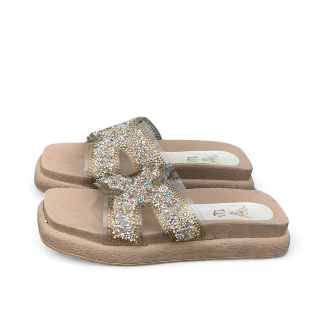 SANDALIA MUJER MICA BRILLOS 1022L-53 COLOR BEIGE - 3
