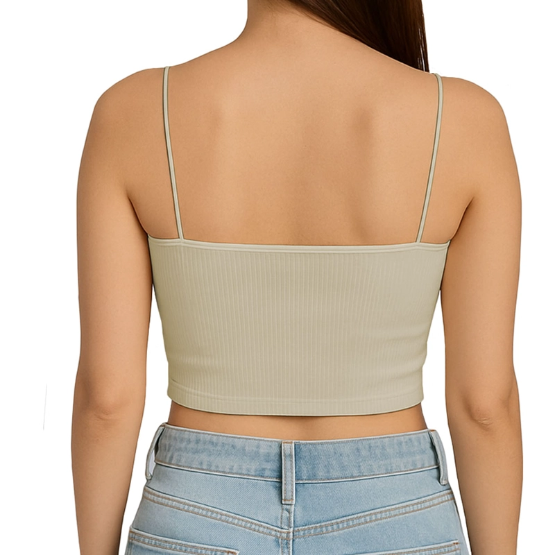 TOP STRAPLE CON TIRANTES COLA DE RATA RIB GRUESO NEW-08 COLOR CRUDO - 3