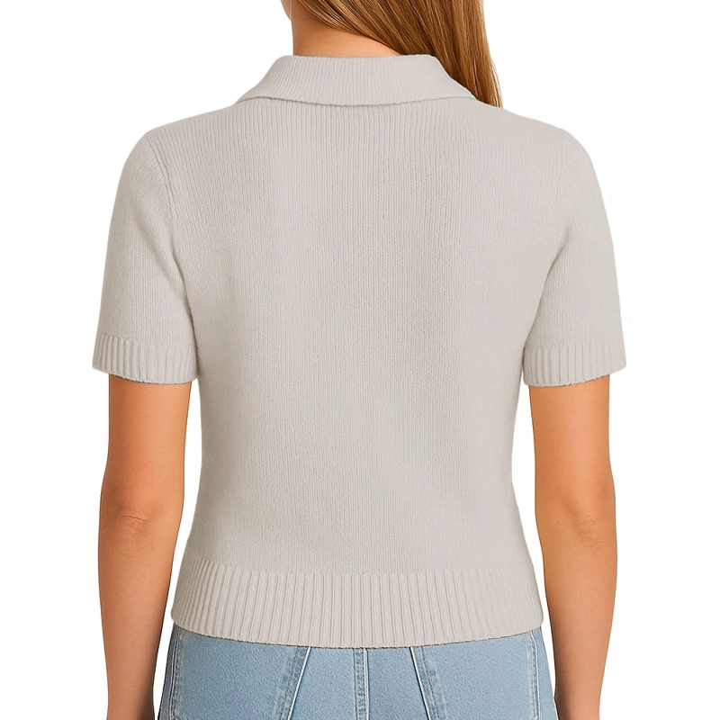 SUETER MUJER M/C CAMISERO LAZOS HILO TACTO 463G DOM-22 COLOR HUESO - 2