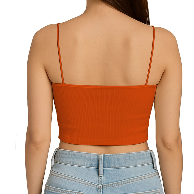 TOP STRAPLE CON TIRANTES COLA DE RATA RIB GRUESO NEW-08 COLOR LACRE - 2