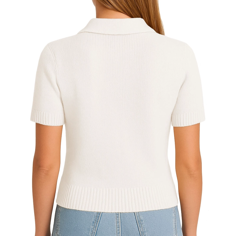 SUETER MUJER M/C CAMISERO LAZOS HILO TACTO 463G DOM-22 COLOR CRUDO - 3