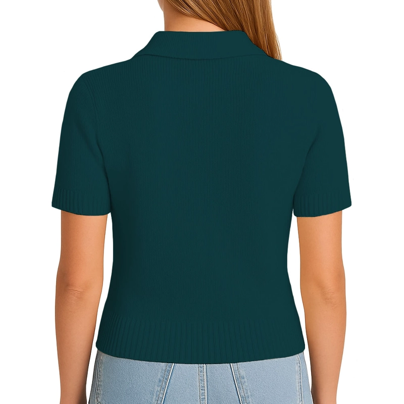 SUETER MUJER M/C CAMISERO LAZOS HILO TACTO 463G DOM-22 COLOR VERDE - 2