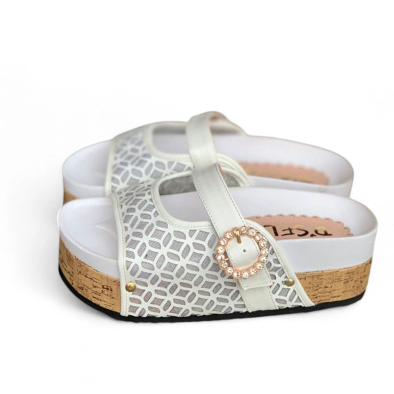 SANDALIA MUJER GRECA ALTO X5 2086L-50 COLOR BLANCO - 3