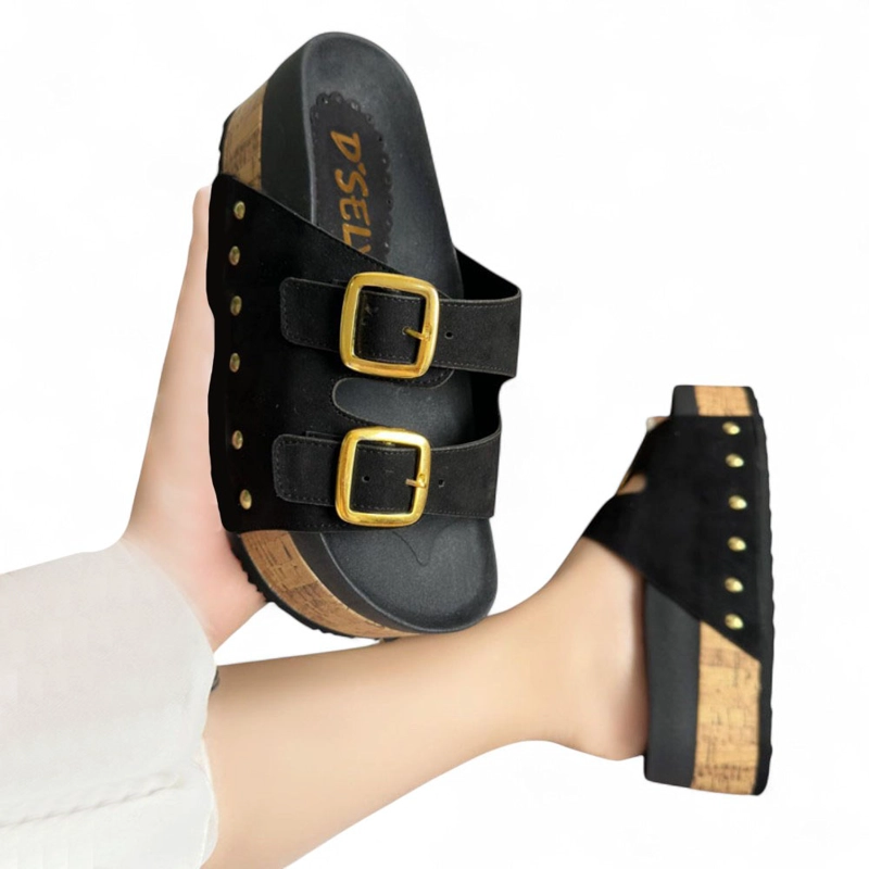 SANDALIA MUJER ALTO X5 TACTO CORCHO 2086L-53 COLOR NEGRO - 4