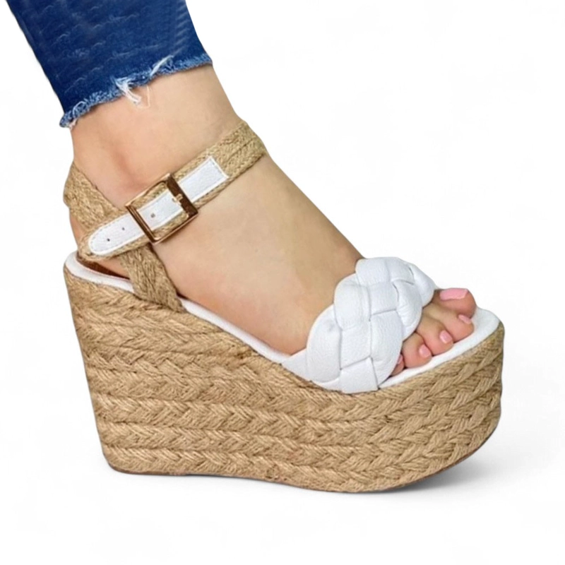 SANDALIA MUJER ALTO X9 YUTE 2086-55 COLOR BLANCO - 1