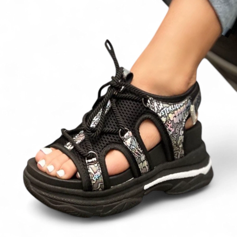 SANDALIA MUJER ALTO X7 PLANTA SPANZO 2086L-55 COLOR NEGRO - 1