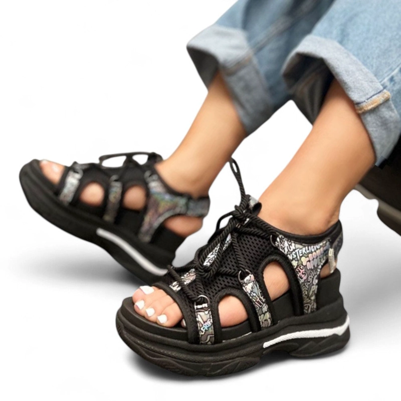 SANDALIA MUJER ALTO X7 PLANTA SPANZO 2086L-55 COLOR NEGRO - 2