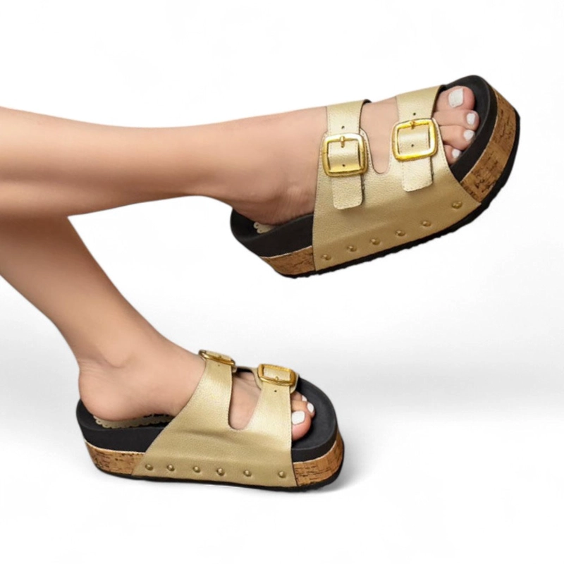 SANDALIA MUJER ALTO X5 TACTO CORCHO 2086L-53 COLOR BEIGE - 2