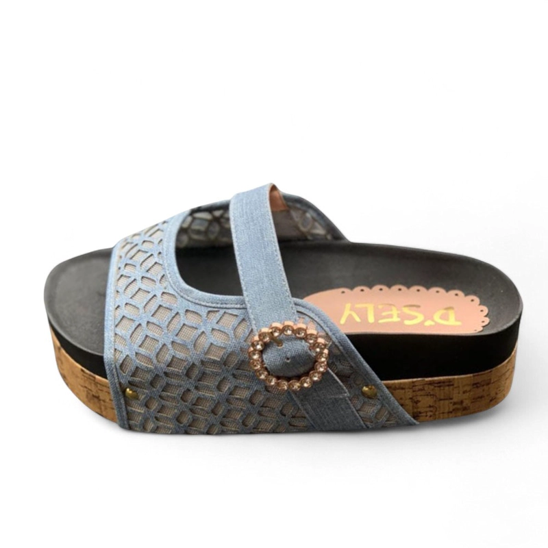 SANDALIA MUJER GRECA ALTO X5 2086L-50 COLOR CELESTE - 1