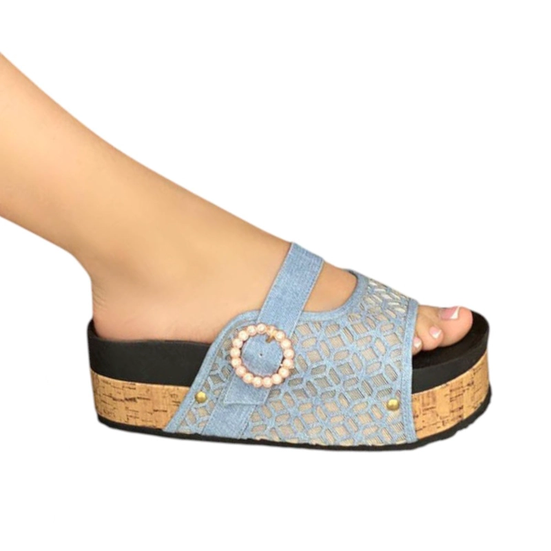 SANDALIA MUJER GRECA ALTO X5 2086L-50 COLOR CELESTE - 3